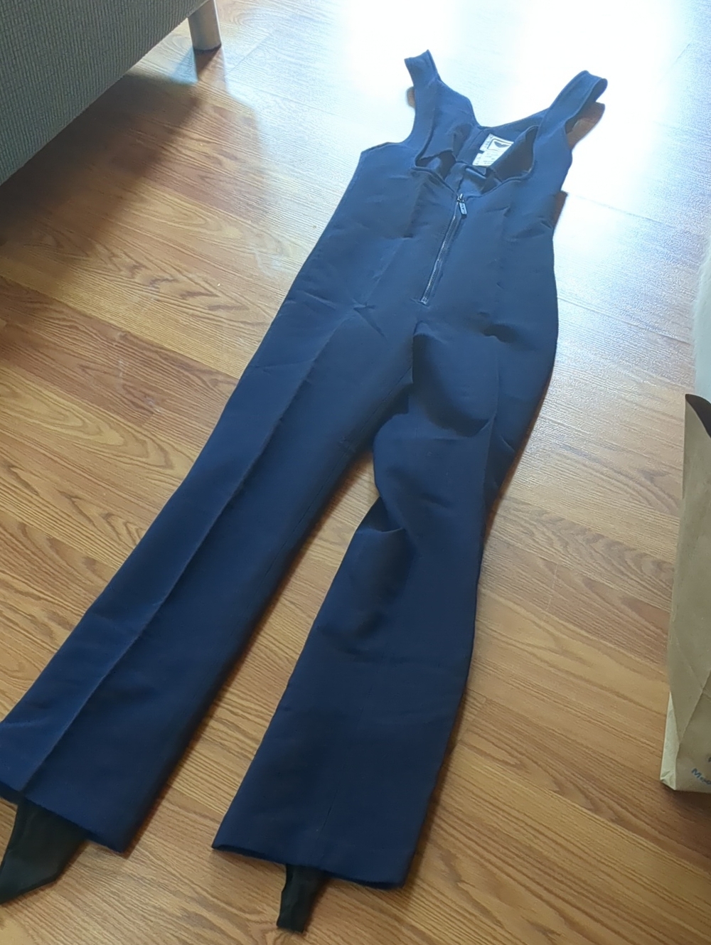 Vintage Obermeyer Wool Blend High Waist Stirrup Ski Pants Navy Blue 10 Long